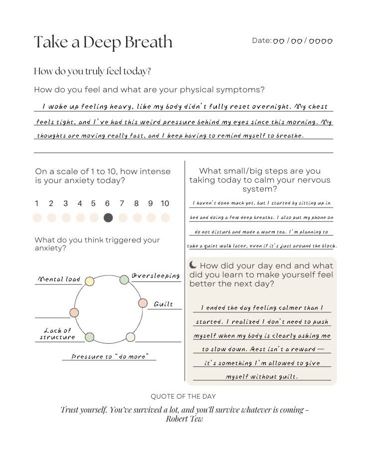 The Daily Anxiety Reset Journal